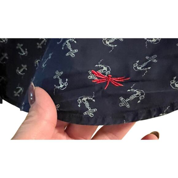TALBOTS long sleeve shirt, navy anchor print, women's size 14 - Picture 9 of 10
